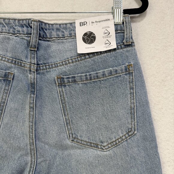 BP Jeans Womens 28 Blue Distressed Wide Leg High Rise Ripped Denim Pants - Picture 8 of 11